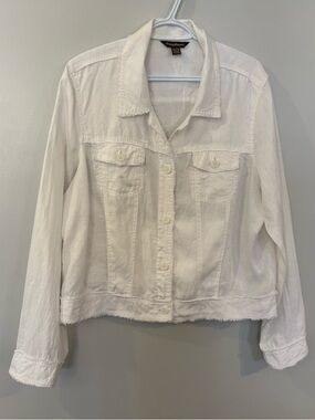 Tommy Bahama linen jacket Two Palms Raw Edge Jacket White